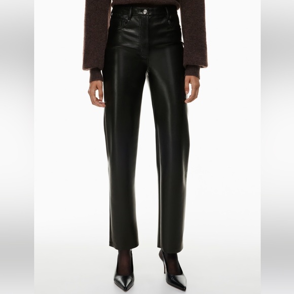 Aritzia Pants - Aritzia Wilfred Melina High-Rise Vegan Leather Pants - Black, Size 8